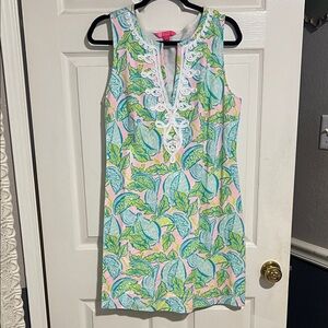Lilly Pulitzer Tropical Leaf Mini Dress - Pink, Green, Blue